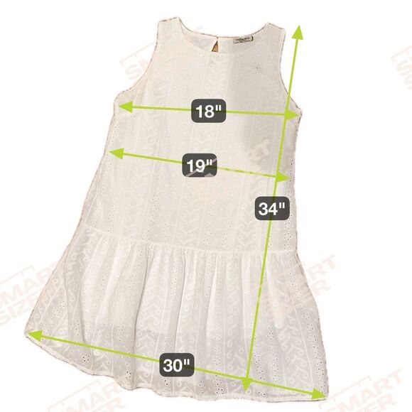 Valentina Naldi Eyelet Peplum drop waist white dress-Fits Small to Medium - Picture 8 of 8